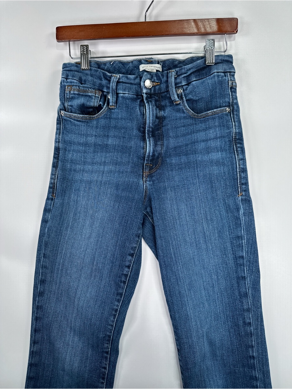 Good American Good Classic High Rise Straight Denim Medium Wash Size 4 / 27 - Picture 3 of 12
